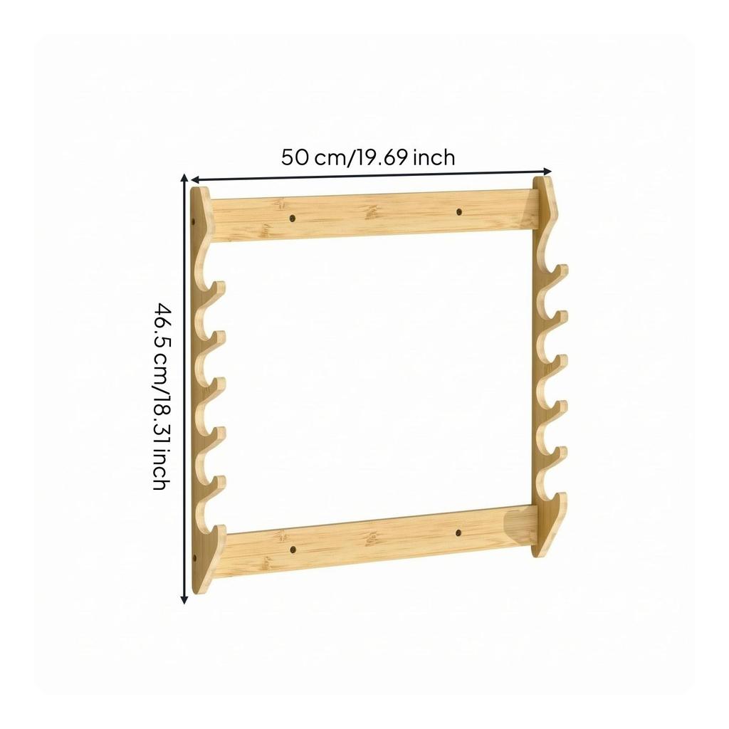 Fishing Rod Rack Wall Display Wooden Holder Pedestal Frame for Rods Organization