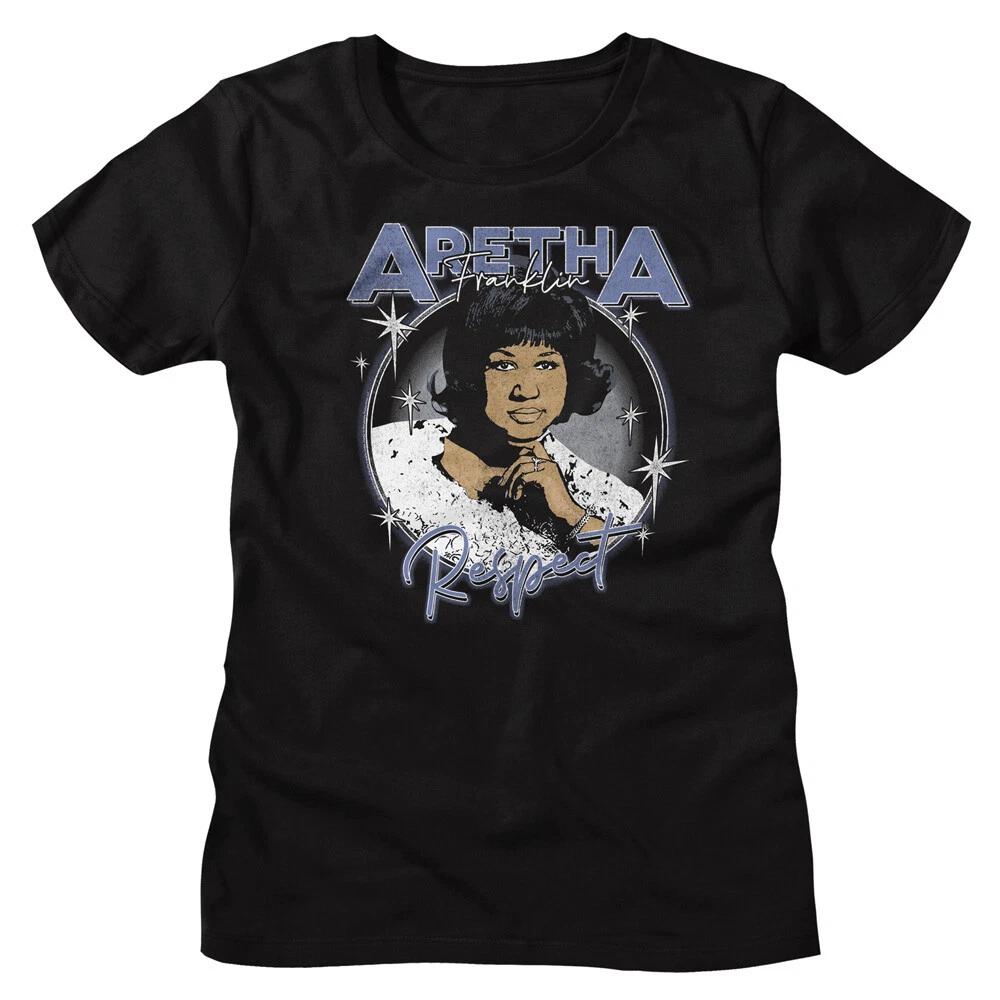 Aretha Franklin Respect Circle Photo Women s T Shirt The Queen Of Soul Music XL