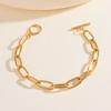 Vintage 18K Gold Plated Stainless Steel Cuban Chain Bracelets for Women Charm Bracelets Waterproof Tarnish Free Jewelry