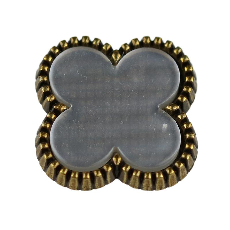 10pcs Xiaoxiang Cold Wind Imitation Shellfish Four-Leaf Clover Metal Button Sweater Jacket Double-Sided Wool Tweed Women'S Decorative Buttons
