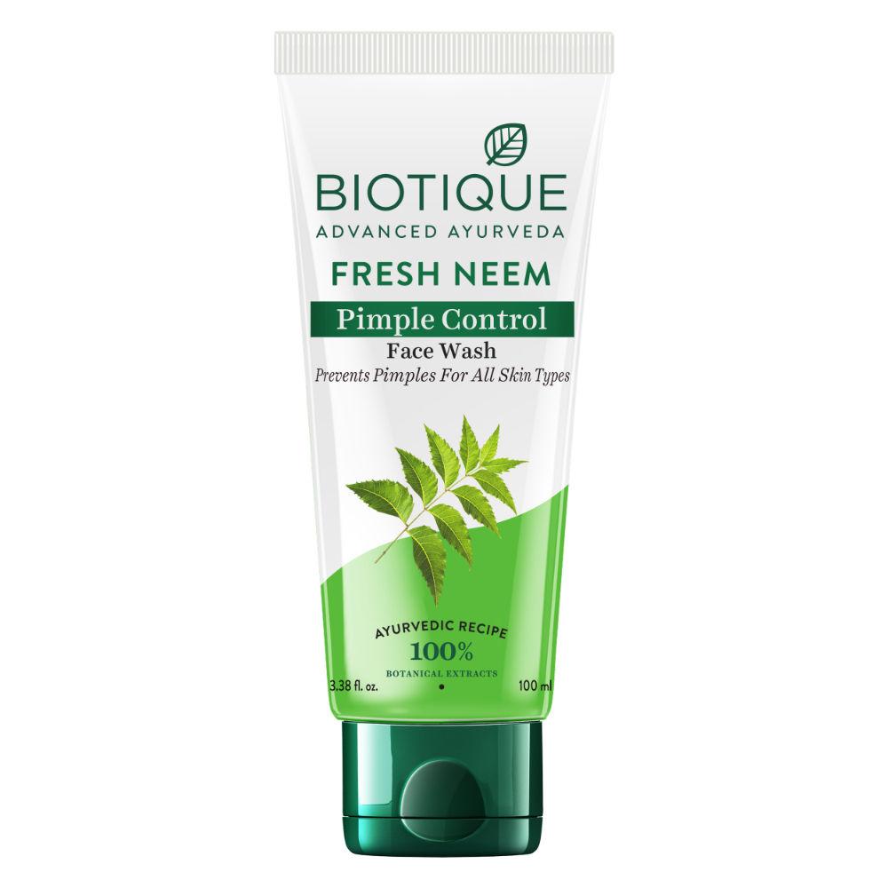 Biotique Neem Face Wash 100ml For Pimple Control Purifies Skin Prevents Breakouts All Skin Types