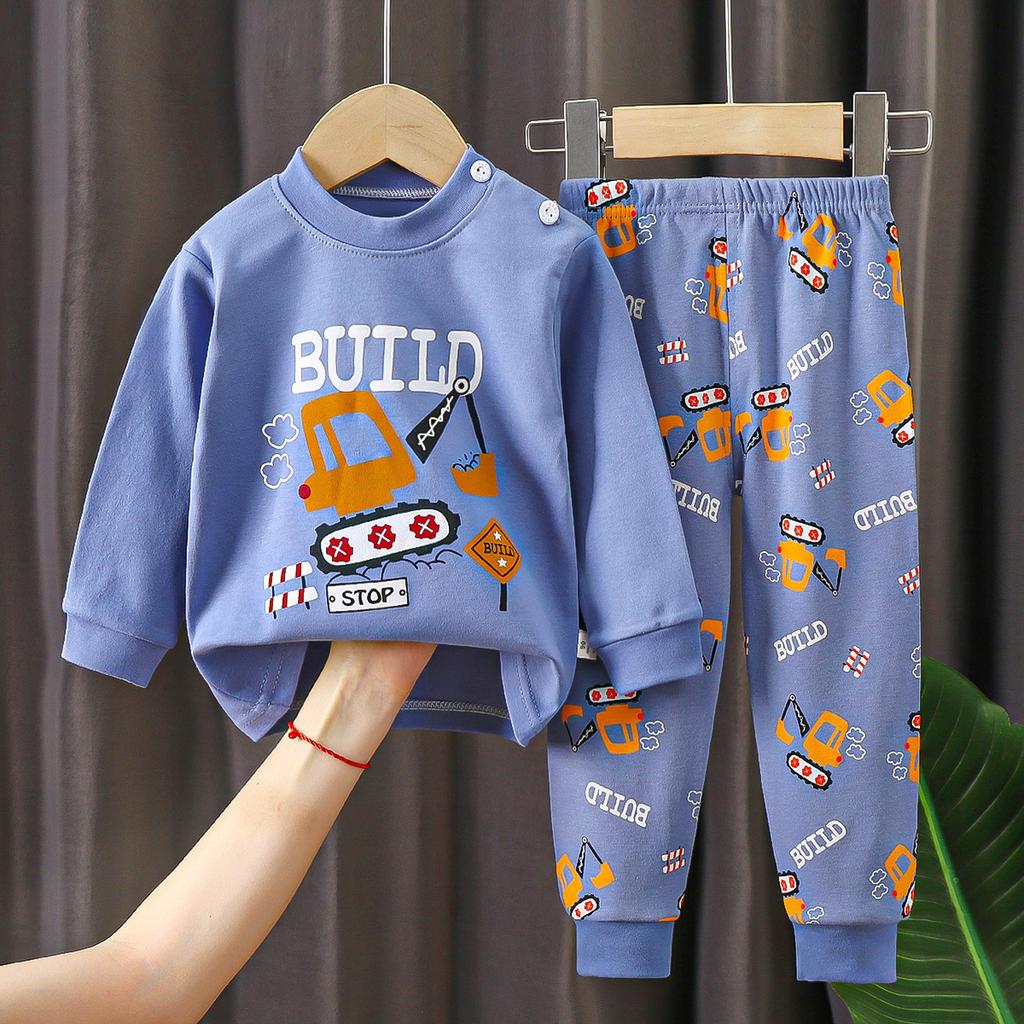 Children's Underwear Sets - Long-sleeved And Long-pants Sets For Boys, Girls' Pure Cotton Pajama Sets In 2-piece Sets