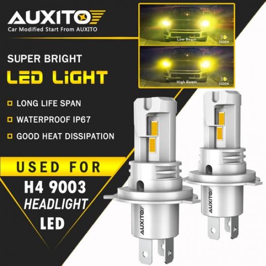 H4 9003 LED Headlight Bulbs Hi Low Beam Conversion Kit Canbus Yellow