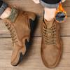 Winter Herren High-Top Freizeitschuhe Handgefertigt künstliches Plüsch Große Größe Gummi Weiche Sohle Autofahren Herrenschuhe