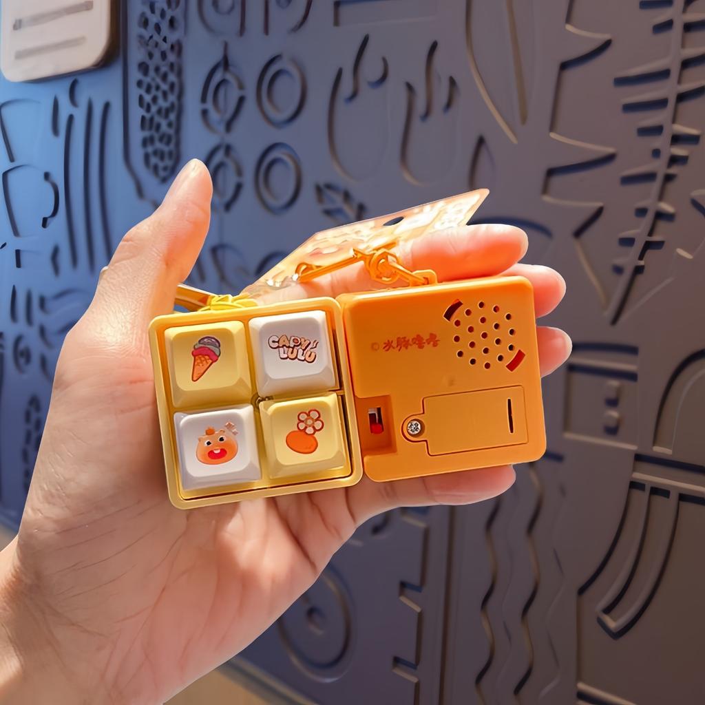 Capybara Four-Key Keychain, Light-Up Stress-Relief Keyboard, Bag Pendant, Sound-Making Toy, Stress-Relief Toy