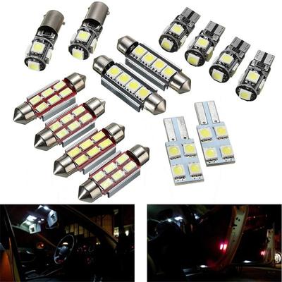 14Pcs Car LED Plate Interior & Dome & License Plate Reading Light Festoon Bulb White Replacement Package Kit