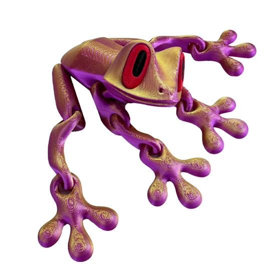 3D Printed Frog Refrigerator Magnet Movable Joints Frog Fidget Toy Articulated Animal Model Figurine Fridge Magnetic Frog Decoration Ornament