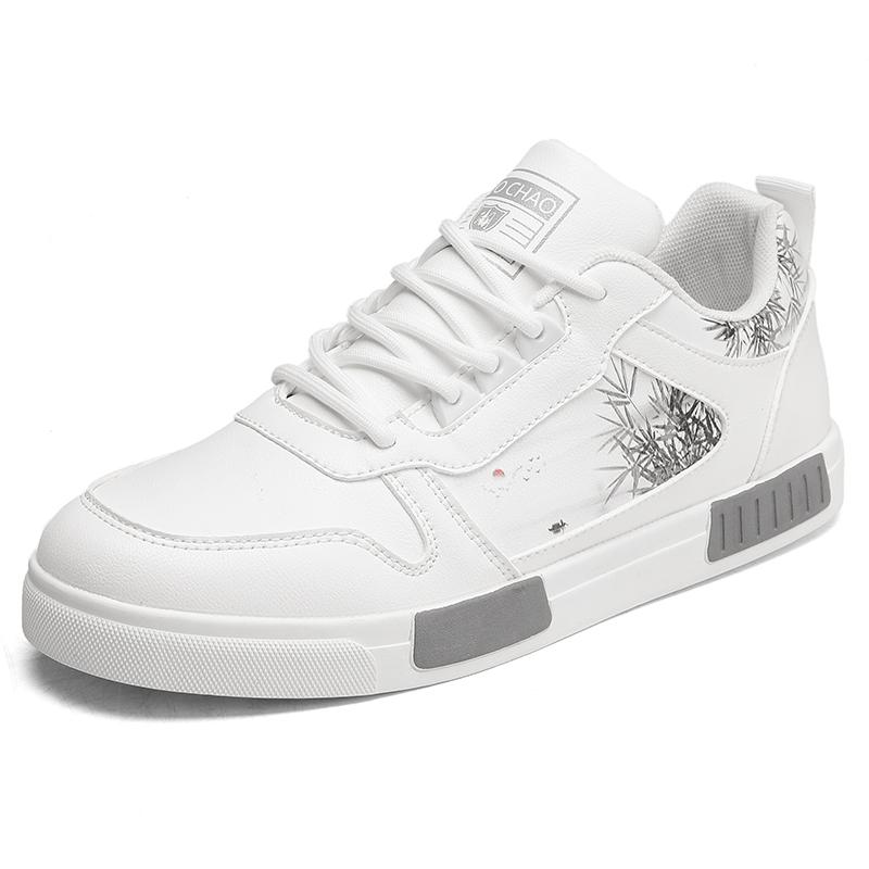 Men’s Sports Shoes Casual Skateboard Shoes Printed Student Grey Running Sneakers Plus Size