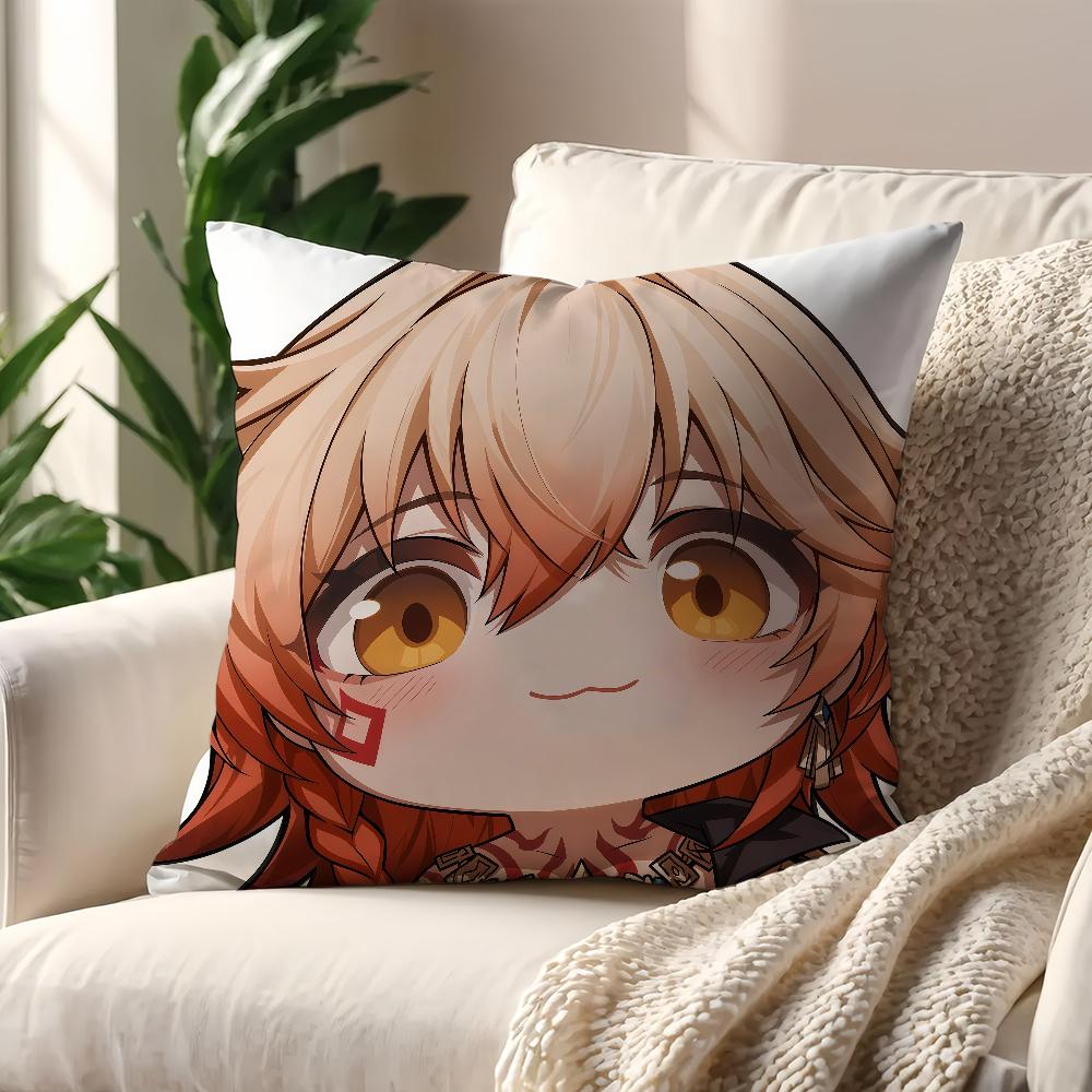 Honkai Star Rail Face Cute Q-version Cushion Cover Pillow Cover Decoration Room Home Sofa Living Office Car Nordic Simplicity