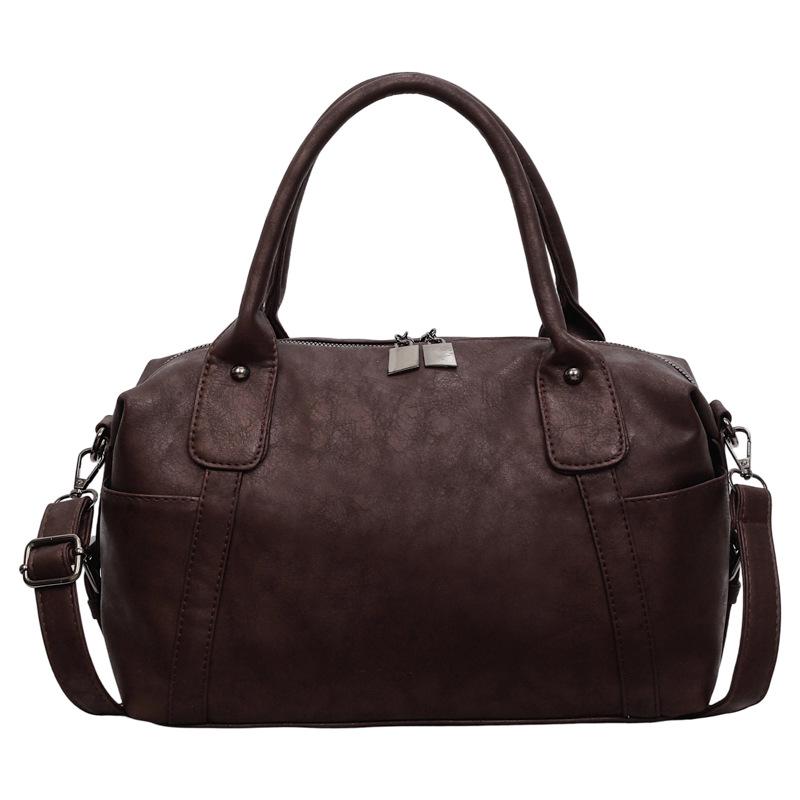 Women's Luxury Soft Leather Boston Bag - Large Capacity, High Texture, Versatile Handheld & Crossbody for Commuting