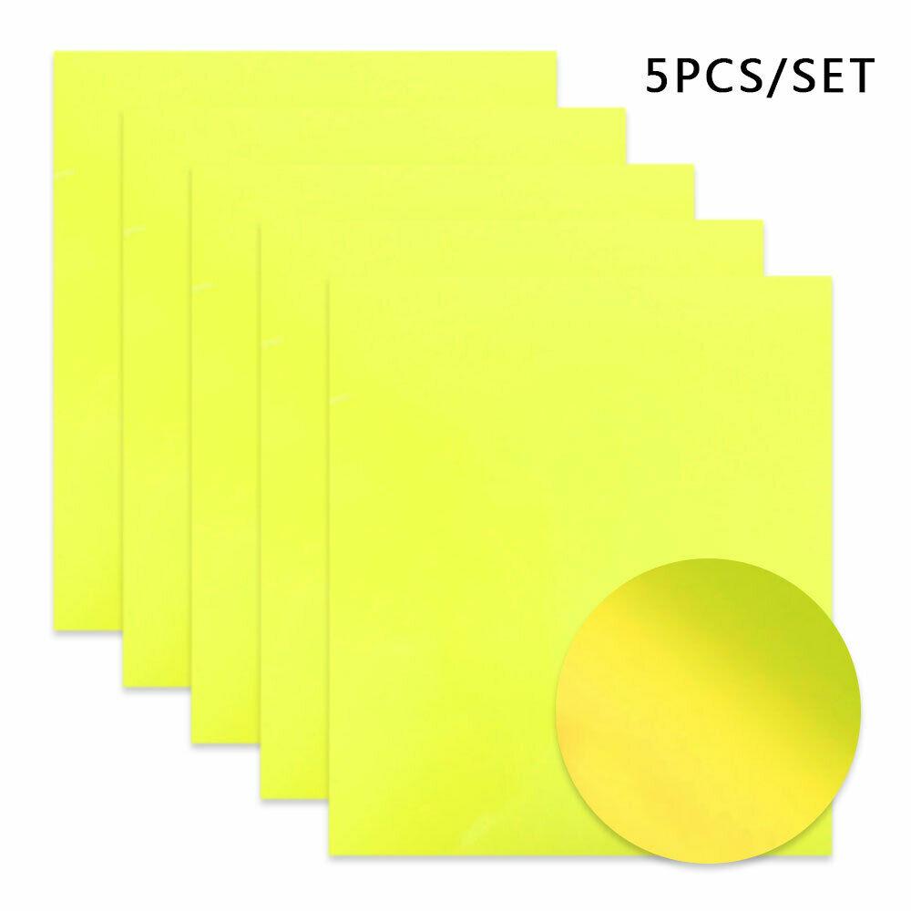 5pcs Bundle Heat Transfer Vinyl Film Glow in Dark Iron on Tshirt PU HTV Luminous Fluorescent Color For Clothes Chrimas Decor