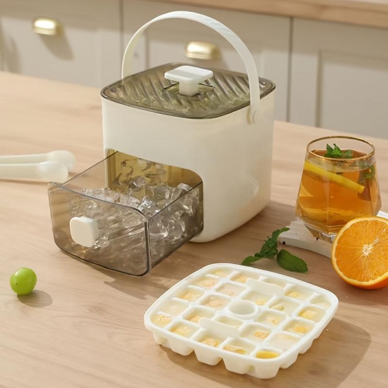 48-grid Large Capacity Ice Cube Mold (no Electricity Required), Double-layer Design Storage Tray for Whiskey and Cocktails