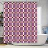 Purple Plaid Shower Curtain Waterproof Bathroom Decor Customizable Size Design For Home Use (84X72 Inches) Title: Purple Striped
