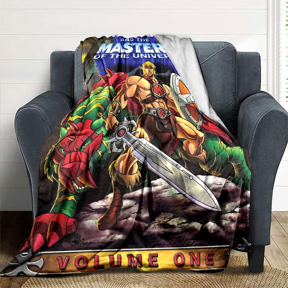 Heman Masters Universe Adventure Flannel Blanket Super Soft Warm Cozy Blanket For Sofa Bed Office Travel Allseason Home Decor Gift