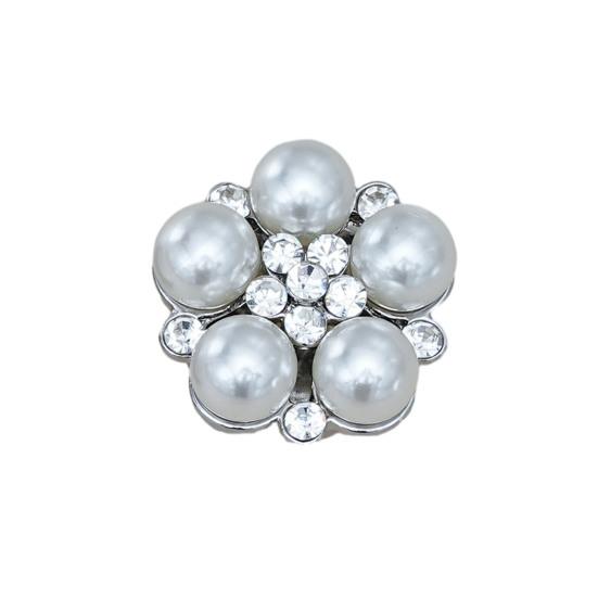 Rhinestone Button Cover Removable Clip-on Button Cover Decorative Flower Button Cover for Shirt Blazer Coat Wedding Accessories