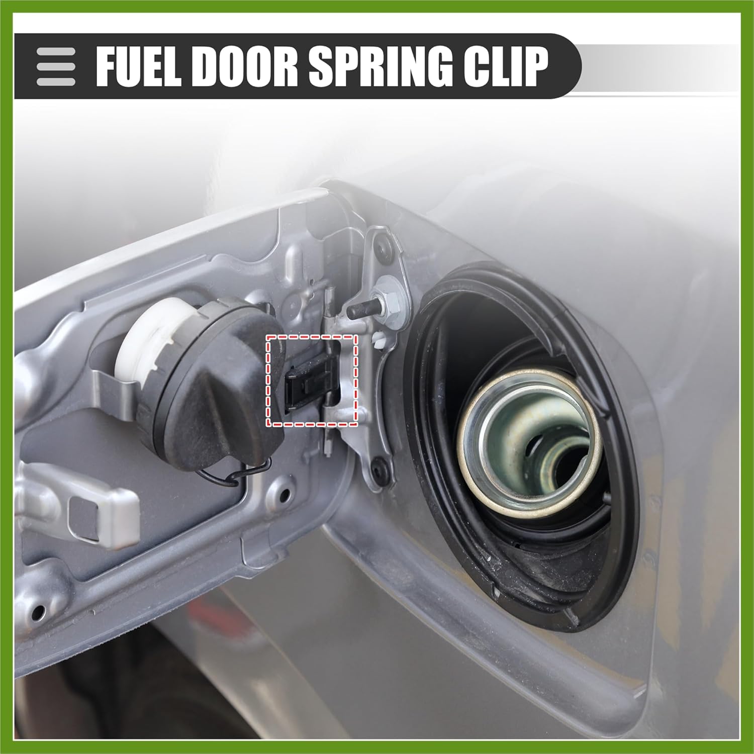 Fuel Door Spring Clip, Gas Fuel Tank Door Cover Release Spring Clip, for Toyota Camry 2012-2019, Plastic Metal, No.7736002020, Black Vehicle
