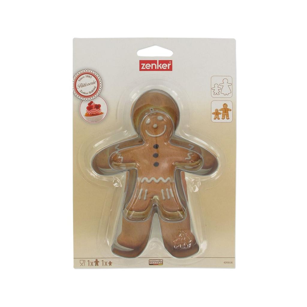 Set of 2 Gingerbread Man Cookie Cutters Random Shape Zenker Cookie Cutters Ref. 42958