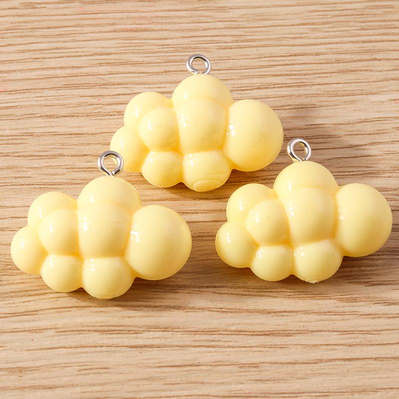 10pcs 26x21mm Cute Colorful Resin Clouds Charms Pendants for Jewelry Making Earrings Necklaces Bracelets DIY Crafts Accessories