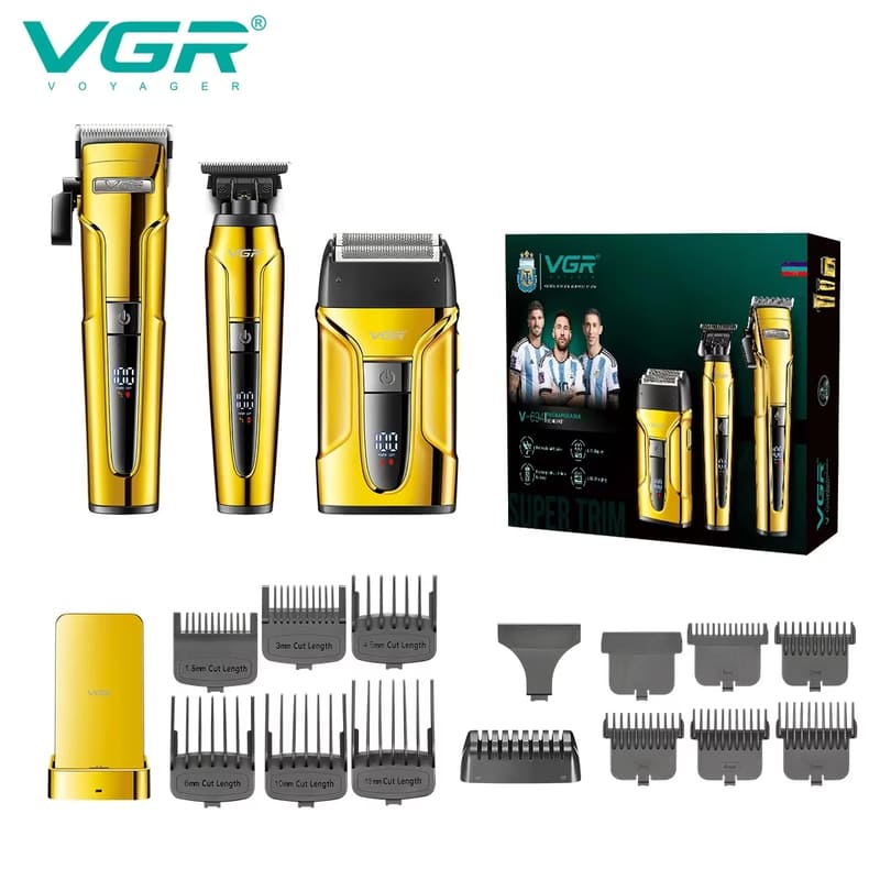 

VGR 694 Reciprocating Professional Electric Shaver Carving Shears Multifunctional Hair Clipper Digital Display Electric Hair Clipper Set Hair Trimmer