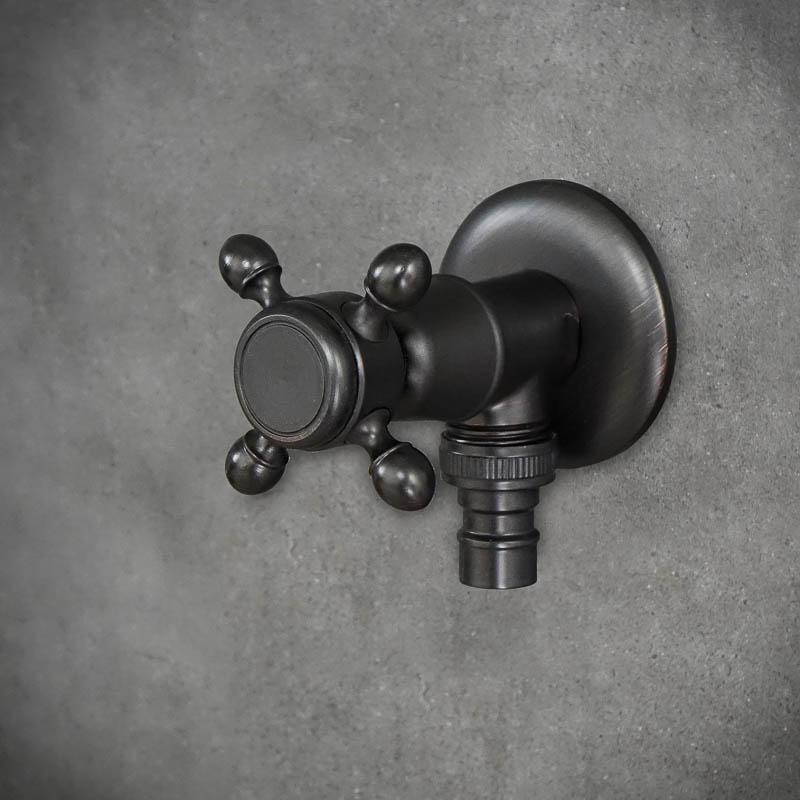 YORK 1 angle black garden hose tap