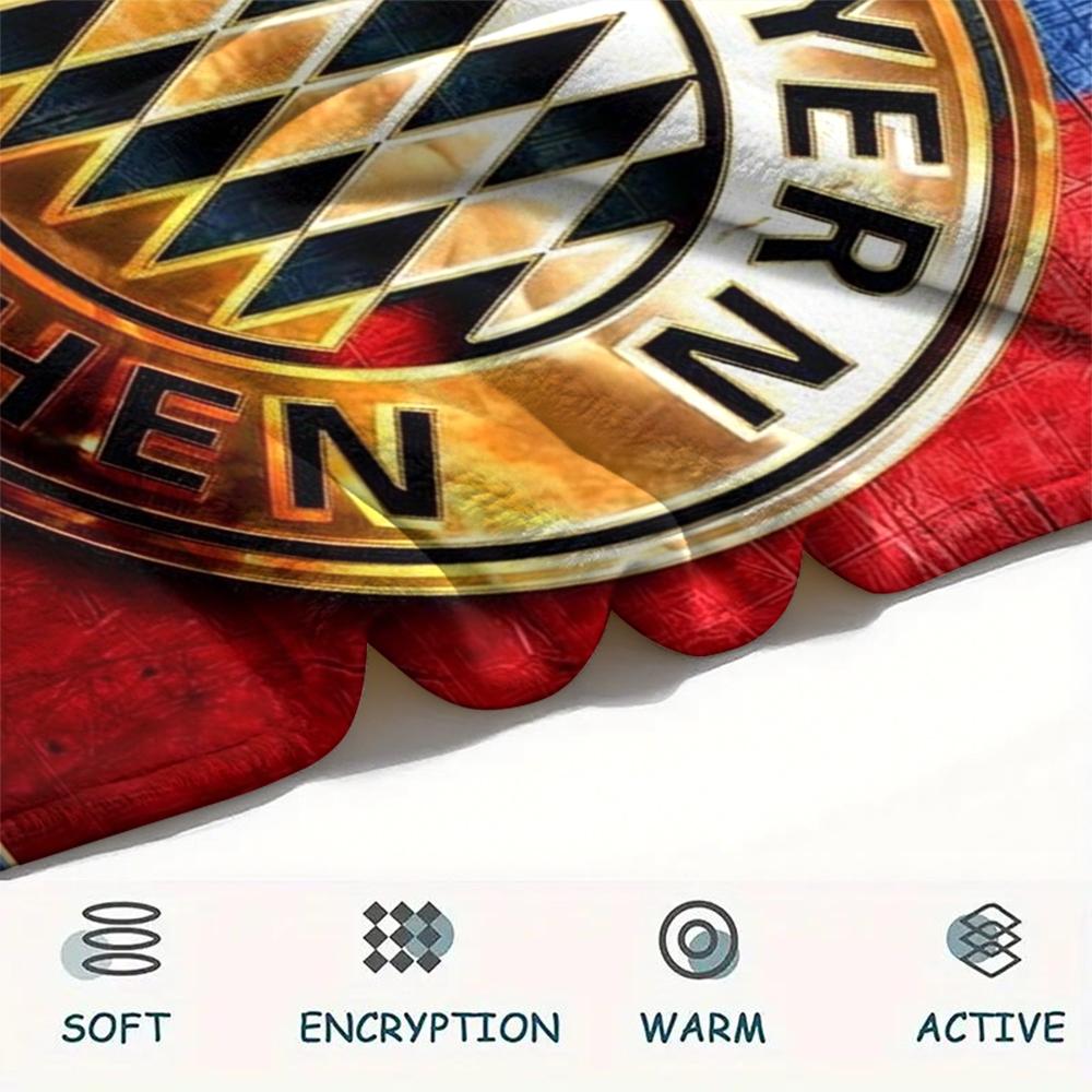 1PC Custom Name Bayern Munich Patterned Flannel Blanket Suitable For All Seasons for Home Decor Warmth and Comfort Gifts Holiday Present