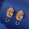 Copper Gilding Colorful Zircon Earring Glaring Ear Drop Elegant Ear Studs  Mom