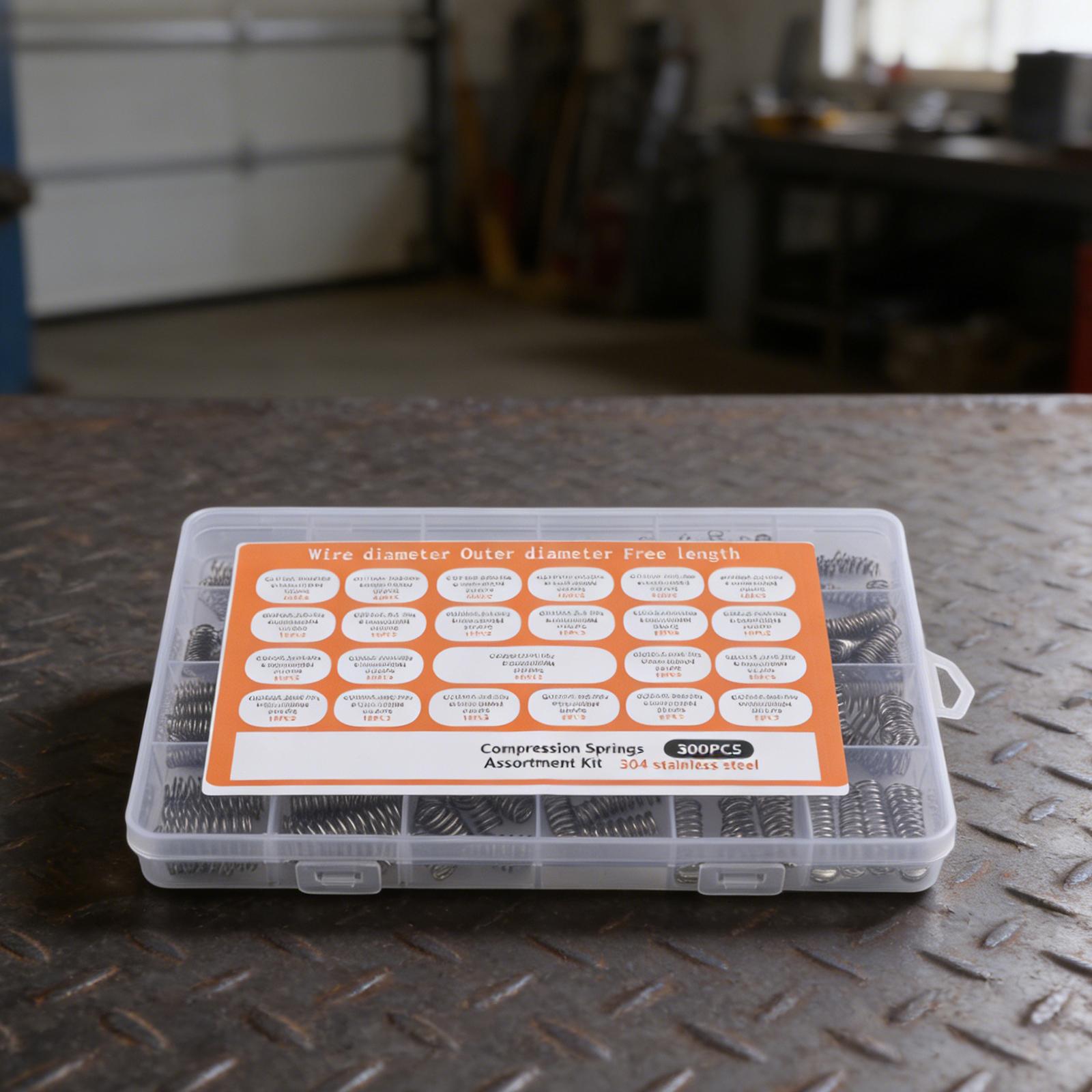 Mechanical Parts Compression Springs DIY Repair Compression Springs Assortment Kit 300pcs Assortment Plastic Storage Box China Mainland