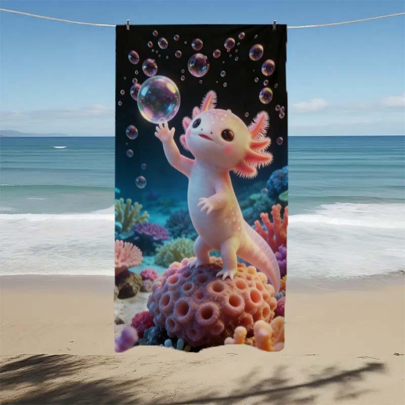 Axolotl Printed Microfiber Beach Towel, Quick Dry Ultra Absorbent for Beach Pool Yoga Camping Bathroom 40x60cm