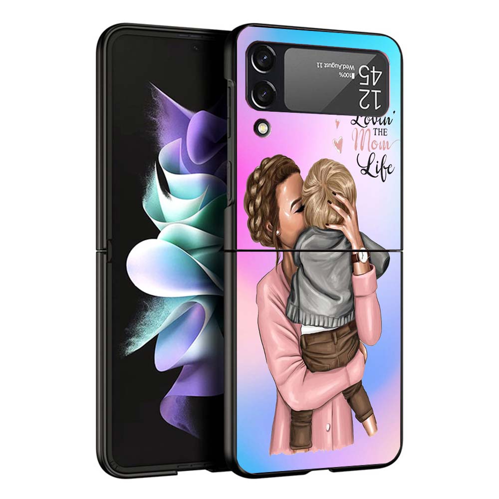 Woman Fashion Girl Super Mom Baby Phone Case For Samsung Galaxy Z Flip7 Flip6 5G Flip5 Flip4 Flip3 ZFlip 7 6 3 4 5 Shockproof Ba
