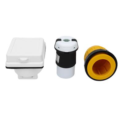 30AMP RV Power Inlet Outlet Shore Kit NEMA L5 30R and NEMA L5 30P Locking Plug and Connector with Protective Cover for