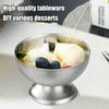 Salad Cup Safe Stainless Steel Ice Cream Cup Gold Silver Dessert Bowl With Ice Cream Spoon Accessories Household Kitchen Tools