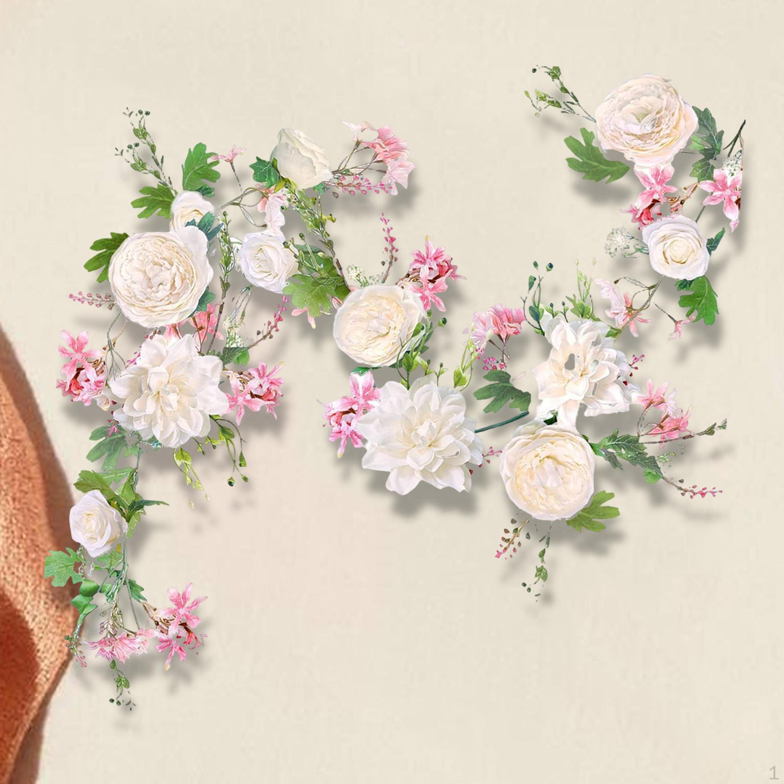 

Искусственная цветочная гирлянда, декор в стиле бохо, висящая лоза розы с зелеными листьями для свадебной вечеринки в саду Pink Red