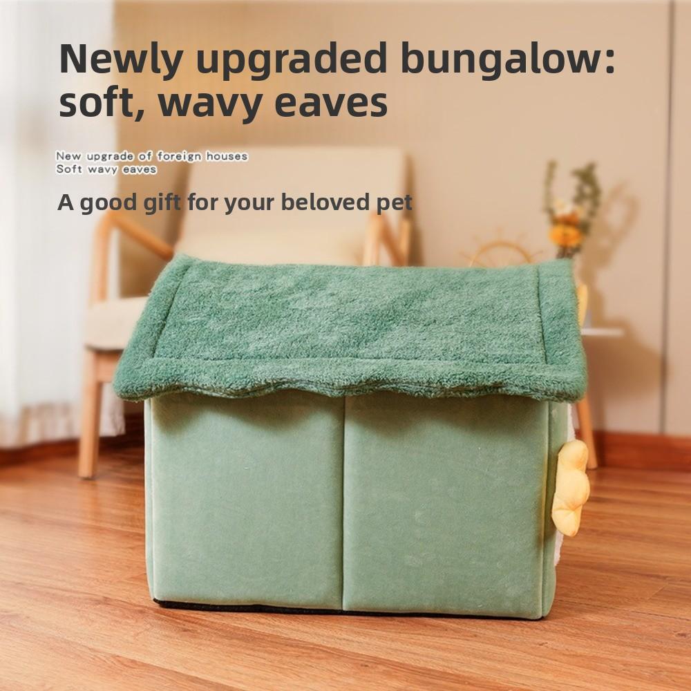 High Quality Cute Dinosaur Winter Sleeping Pet House Warm Puppy Cave Cat Bed Cat Cube Hide House Plus Velvet Sofa Pet Bed House