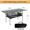 Outdoor Folding Long Table Portable Storage Universal Camping Space Saving Desk Easy To Install with Net Sturdy and Stable Table