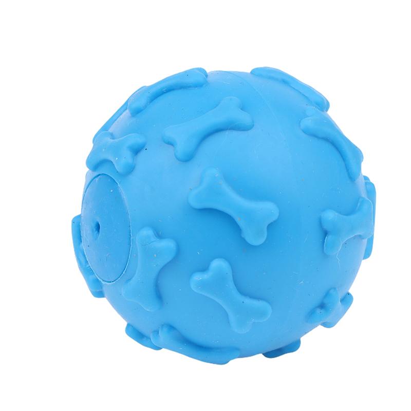 

Pet Plaything Interactive Dog Toys Squeaky Rubber Dog Toy Ball Cartoon Paw Print Design Small Breeds Durable Chew Dental Health
