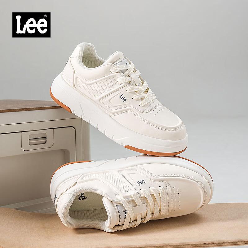 Lee Men s 2026 Low-Top Leather Casual Board Shoes 41 бежевый