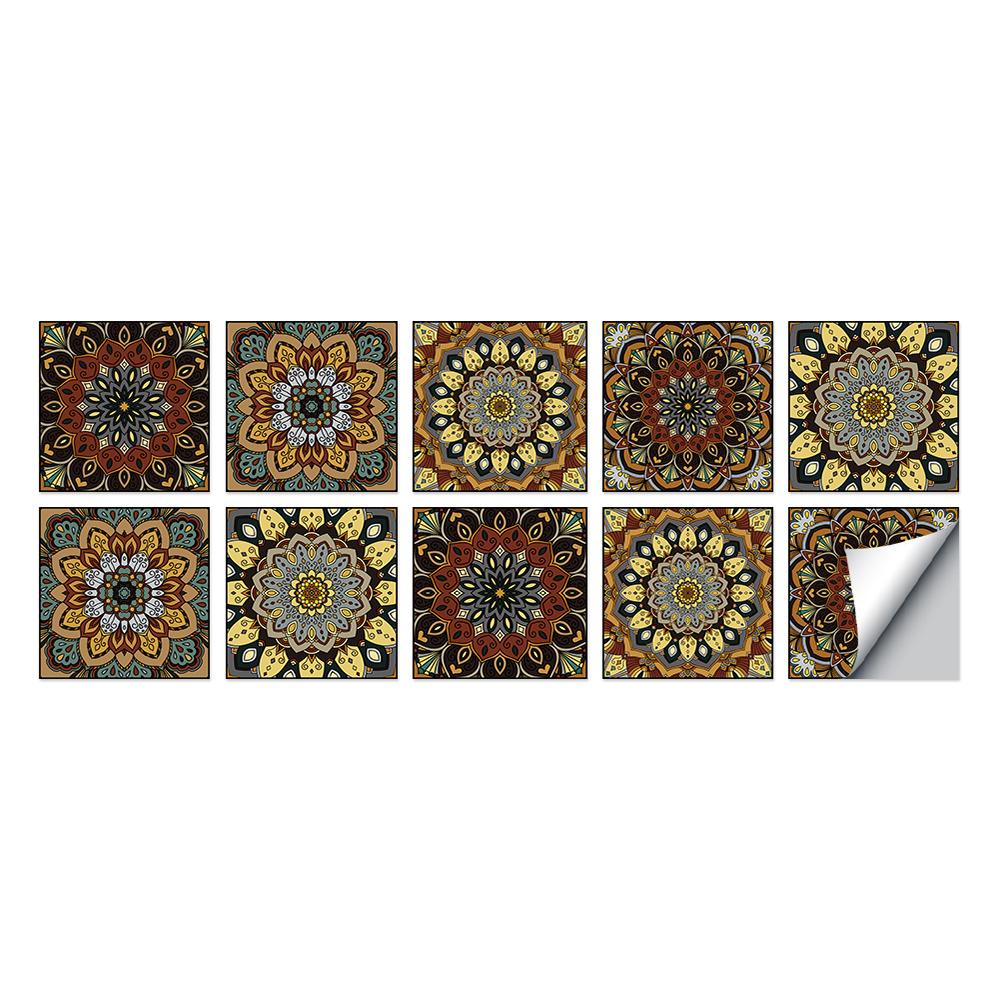 Tile Stickers Waterproof Kitchen Retro Moroccan Self Adhesive Bathroom Decal Vinyl Peel And Stick Wall Decoration Wallpaper NONE