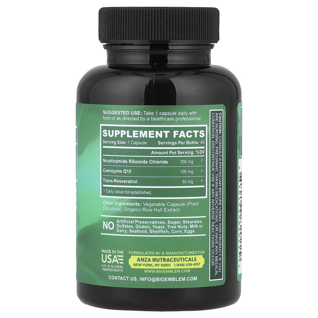 BioEmblem, NAD+, 45 Veggie Capsules