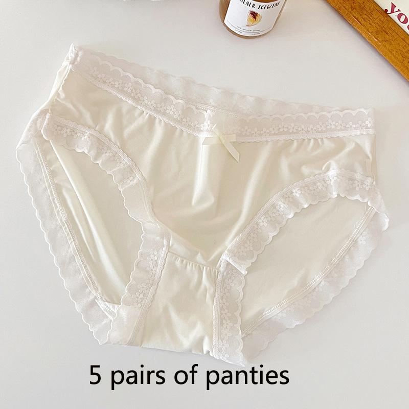 Bare Sense Eis-Seide Damen Slips Dünner Abschnitt Schnelltrocknend Atmungsaktiv Mittelhoch Geschnitten Mädchen Süße Reine Begierde Hautfreundliche Nahtlose Slips Sommer