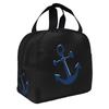 Blue Boat Anchor Pattern Insulated Lunch Bag The Nightmare Before Christmas Portable Thermal Cooler Lunch Box Container Tote Bag