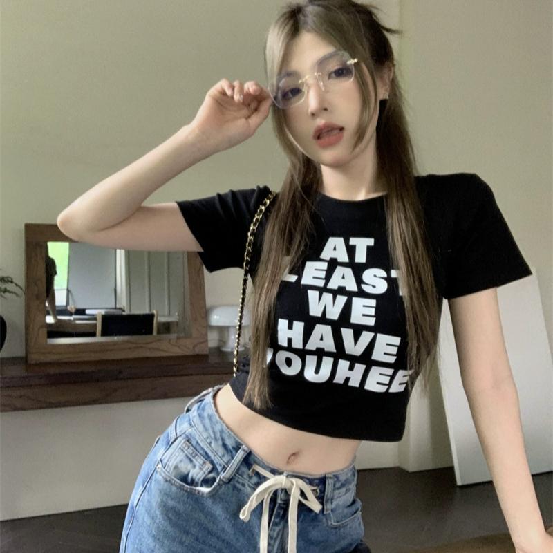 

Летние футболки из чистого хлопка с забавными мультяшными рисунками, женские белые футболки с круглым вырезом и короткими рукавами, повседневные эластичные облегающие топы y2k для женщин XL