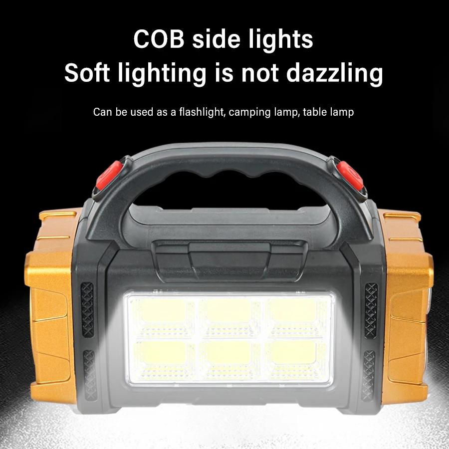 Solar Rechargeable Flashlight,Dual Light Work Lamp,Handheld Torch,Power Bank,Outdoor,Emergency Light,Fishing,Inspection Light