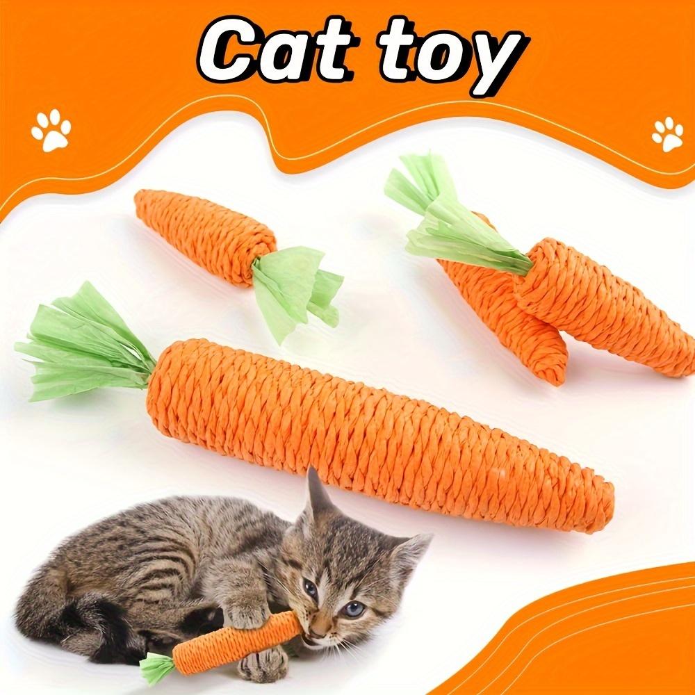 1PCS 2 Carrot Shaped Cat Chew Toys with Bells