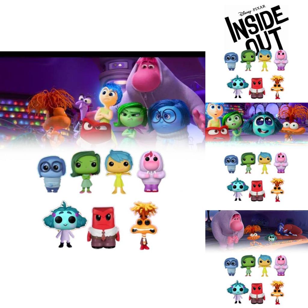 Adorable Inside Out Plush Toy Set Featuring Emotional Characters In Colorful Pvc Design