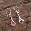 Pink Rubellite Gemstone 925 Stamped Silver Jewelry Zircon Wedding Earring 1.84" CZE-9-9