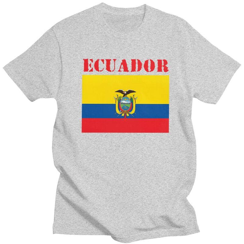 Individuelles Ecuador Flagge T-Shirt für Herren Reines Baumwoll-T-Shirt Lässige T-Shirts Kurzarm-T-Shirt Kleidung Geschenk
