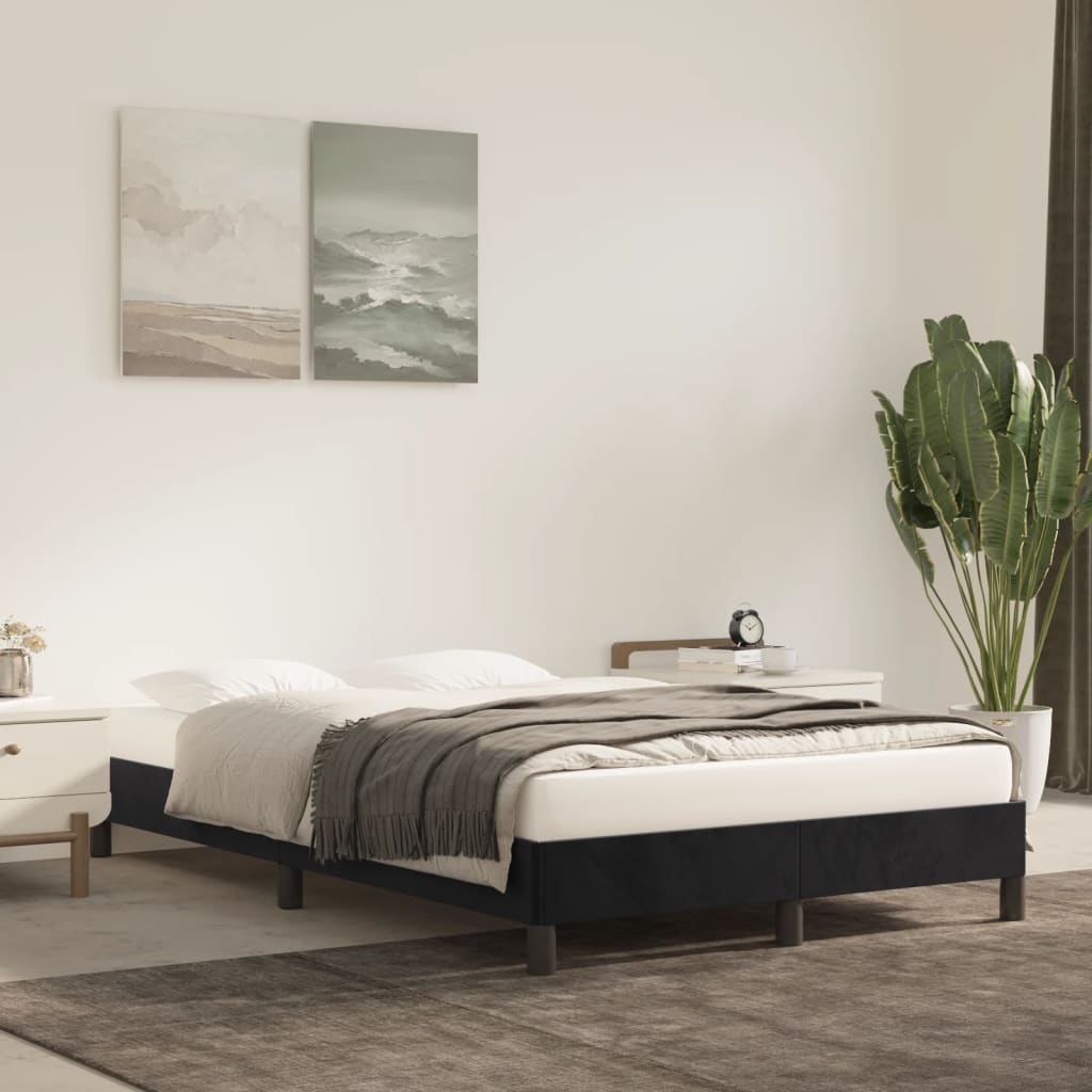 Bed Frame without Mattress Black 120 x 190 cm Velvet