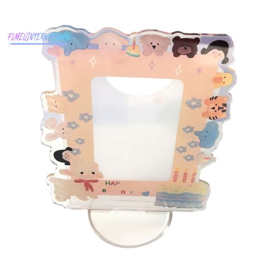 Skiltstativ Ornament - Akryl med uregelmessig bølgekant, Omgivende blomstermønster, 3-tommers album fotokortstativ, Husholdningsbruk