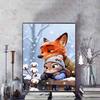 Disney 5D DIY Diamond Painting Zootopia Winter Illustration Cartoon Full Diamond Mosaic Diamond Painting Art Wall Decoration Craft Set