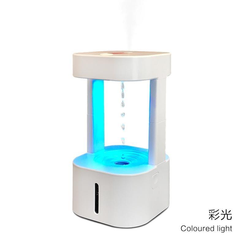 Anti-Gravity Water Drop Backflow Humidifier, Ultrasonic Mist Maker with Remote Control & RGB LED Color Night Light